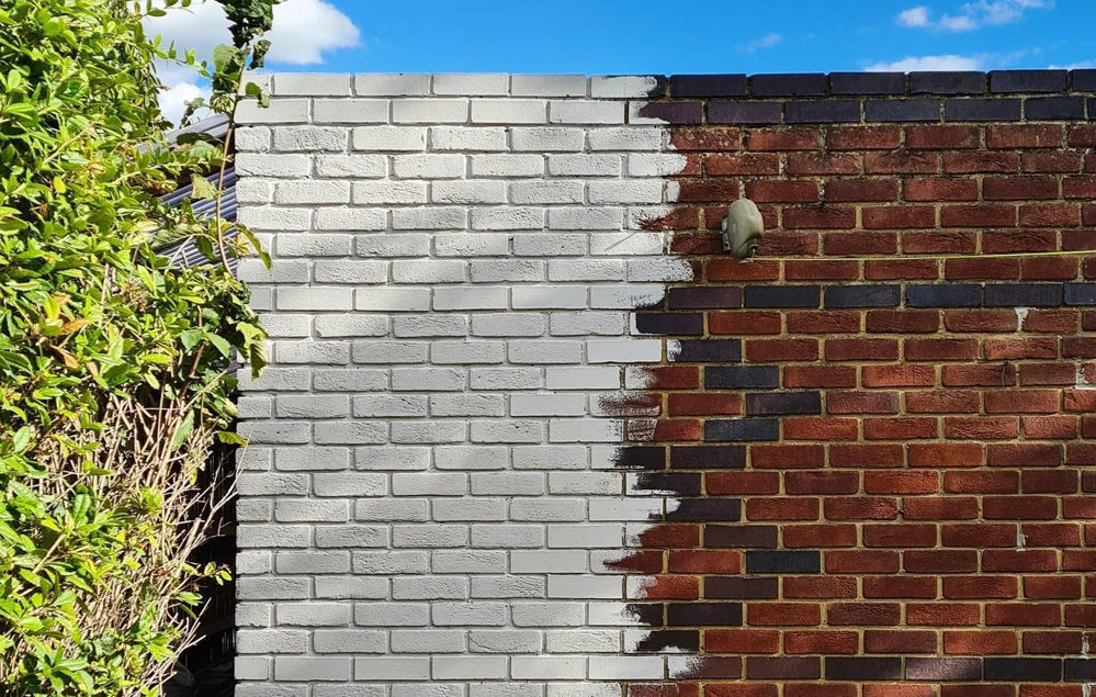 Outside wall being painted